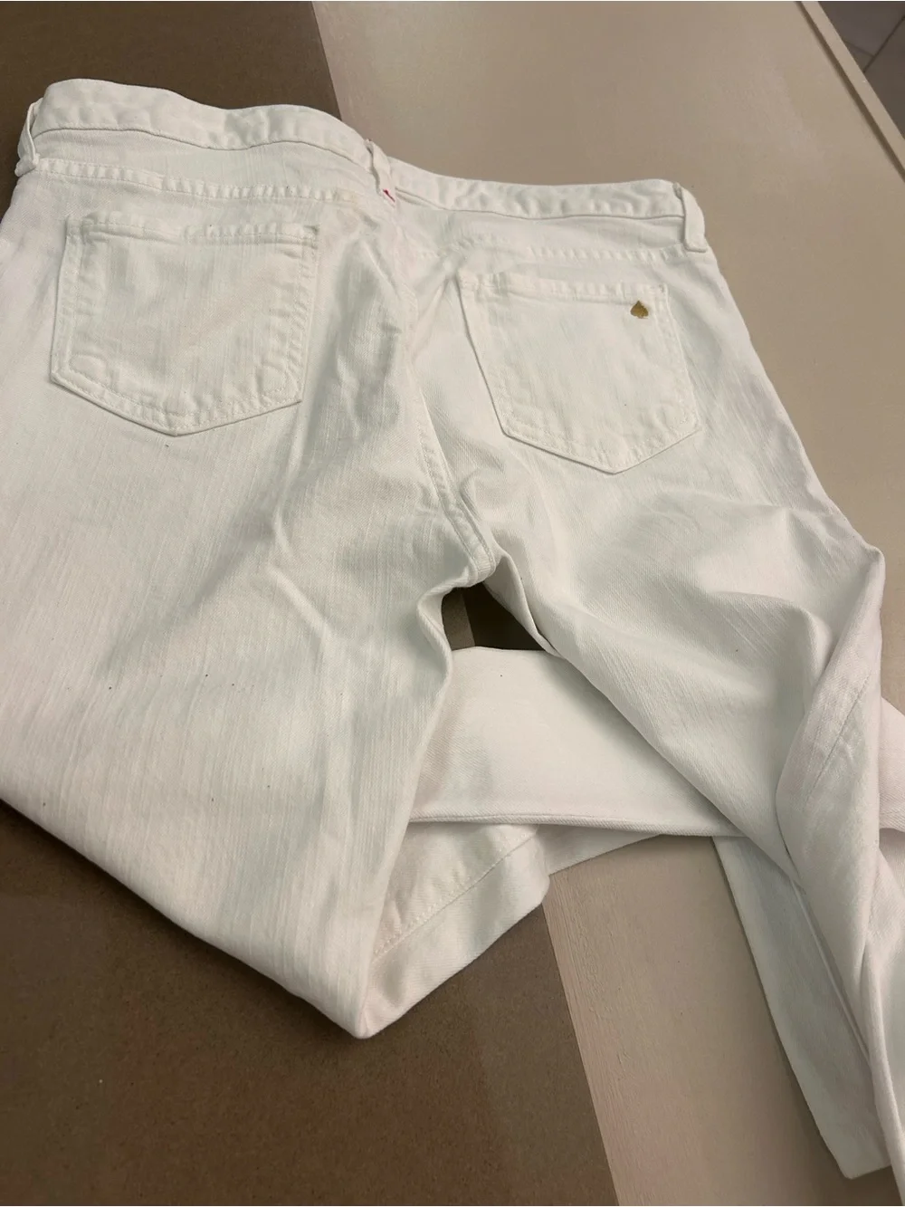 kate spade White High-Rise Jeans with Gold Button 31